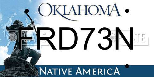 FRD73N Oklahoma License Plate