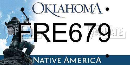 FRE679 Oklahoma License Plate