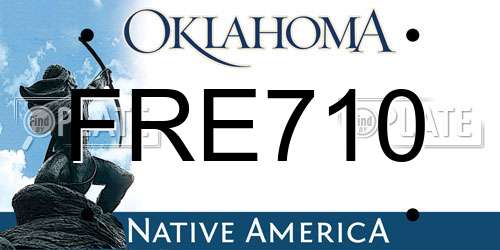 FRE710 Oklahoma License Plate
