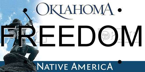FREEDOM Oklahoma License Plate