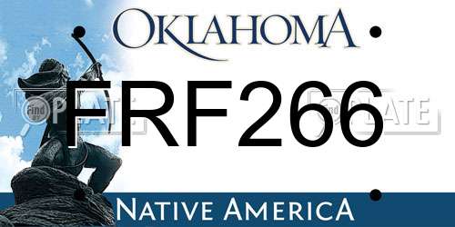 FRF266 Oklahoma License Plate