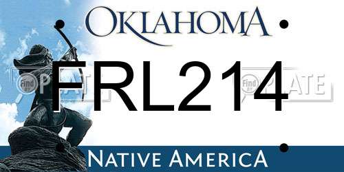 FRL214 Oklahoma License Plate
