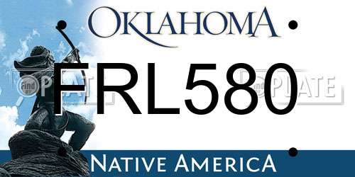 FRL580 Oklahoma License Plate