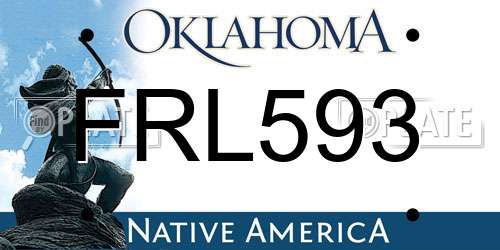 FRL593 Oklahoma License Plate