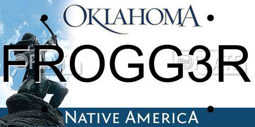 FROGG3R Oklahoma License Plate