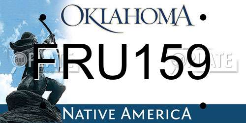 FRU159 Oklahoma License Plate