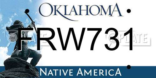 FRW731 Oklahoma License Plate