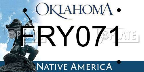 FRY071 Oklahoma License Plate