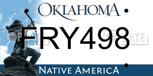 FRY498 Oklahoma License Plate