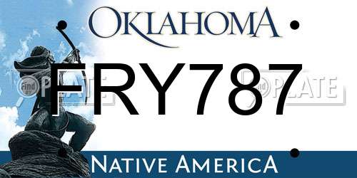 FRY787 Oklahoma License Plate