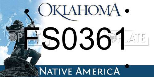 FS0361 Oklahoma License Plate
