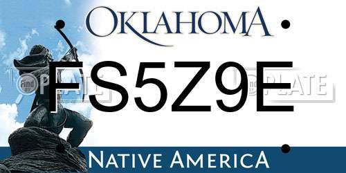 FS5Z9E Oklahoma License Plate