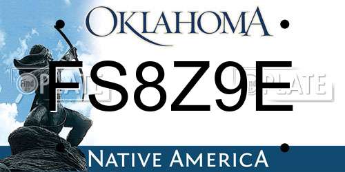 FS8Z9E Oklahoma License Plate