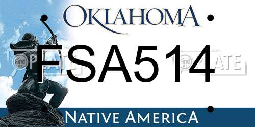 FSA514 Oklahoma License Plate