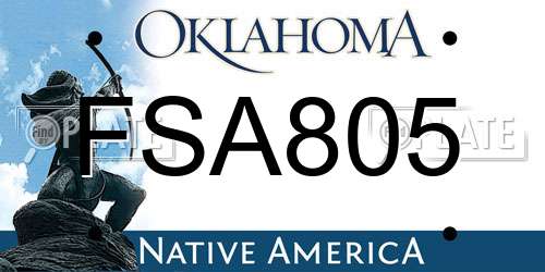 FSA805 Oklahoma License Plate