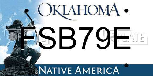 FSB79E Oklahoma License Plate