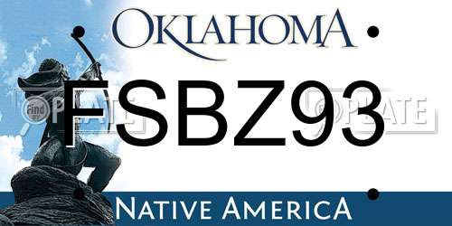 FSBZ93 Oklahoma License Plate