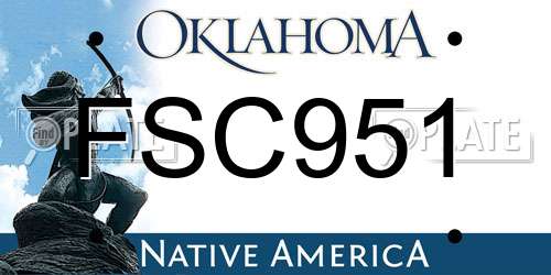 FSC951 Oklahoma License Plate