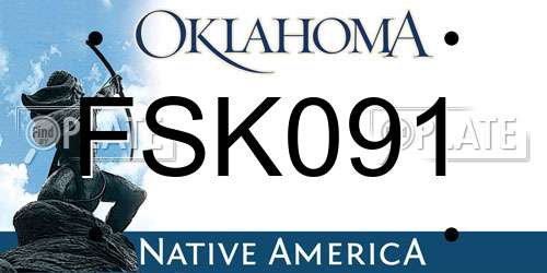 FSK091 Oklahoma License Plate