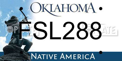 FSL288 Oklahoma License Plate