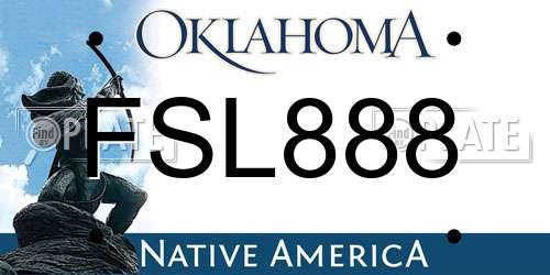 FSL888 Oklahoma License Plate