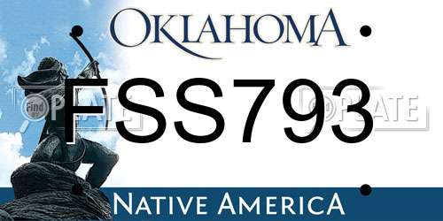 FSS793 Oklahoma License Plate