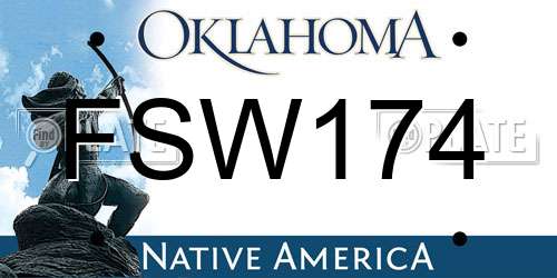 FSW174 Oklahoma License Plate