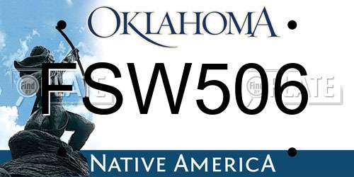 FSW506 Oklahoma License Plate