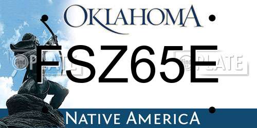 FSZ65E Oklahoma License Plate
