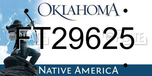 FT29625 Oklahoma License Plate