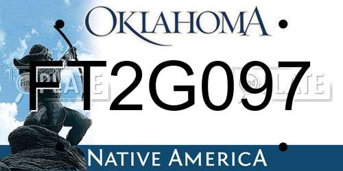 FT2G097 Oklahoma License Plate