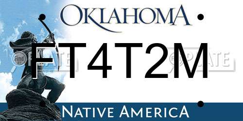 FT4T2M Oklahoma License Plate
