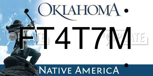 FT4T7M Oklahoma License Plate