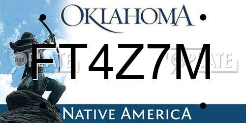 FT4Z7M Oklahoma License Plate