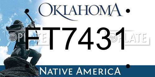 FT7431 Oklahoma License Plate