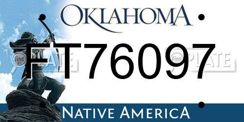 FT76097 Oklahoma License Plate