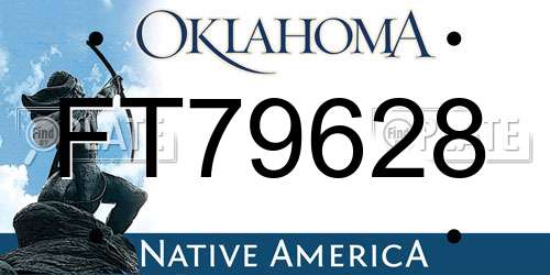 FT79628 Oklahoma License Plate