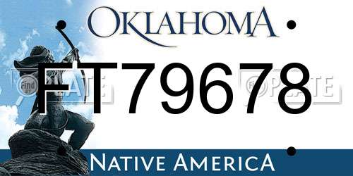 FT79678 Oklahoma License Plate