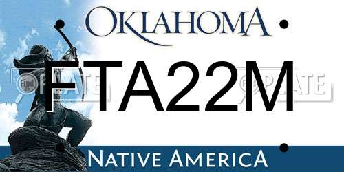 FTA22M Oklahoma License Plate