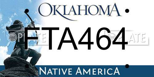 FTA464 Oklahoma License Plate
