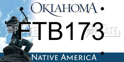 FTB173 Oklahoma License Plate