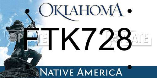 FTK728 Oklahoma License Plate
