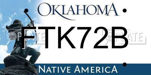 FTK72B Oklahoma License Plate