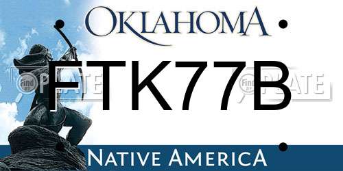 FTK77B Oklahoma License Plate