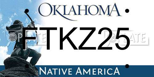 FTKZ25 Oklahoma License Plate