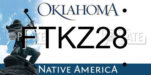 FTKZ28 Oklahoma License Plate