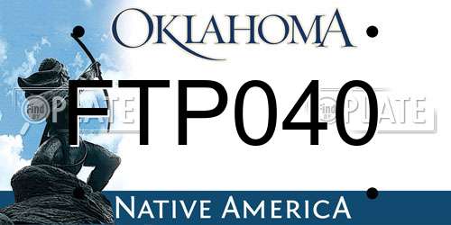 FTP040 Oklahoma License Plate