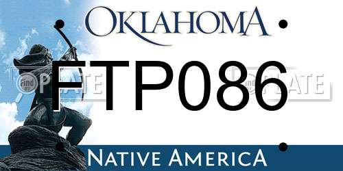 FTP086 Oklahoma License Plate