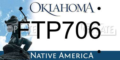 FTP706 Oklahoma License Plate