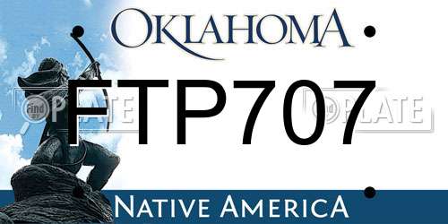 FTP707 Oklahoma License Plate